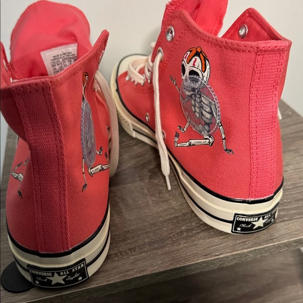 Converse Chuck 70 Pink High Top Sneakers Dia de los Muertos US Men’s 9.5 - Picture 10 of 10